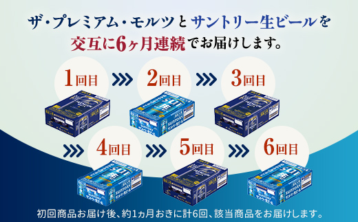 FK7-0160_【プレミアムモルツ・サントリー生ビール交互6回定期便】各350ml ×24本 熊本県 嘉島町 ビール ギフト 贈り物 酒 アルコール