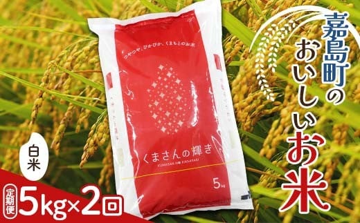 FK7-0223_【2カ月定期】【令和7年度産】【先行予約】嘉島町のおいしいお米（くまさんの輝き/白米） 5kg