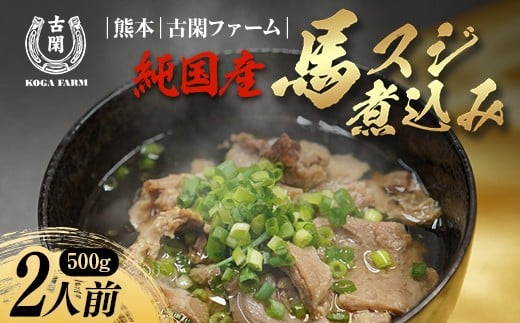 FK7-0220_純国産馬 馬スジ煮込み （味付き/2人前） 肉 馬肉 馬スジ 熊本県 熊本 嘉島