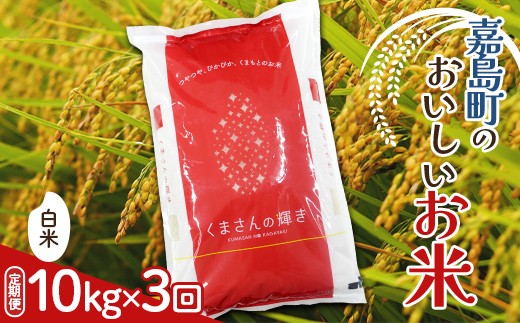 FK7-0272_【3カ月定期】【嘉島町産】くまさんの輝き 10kg 米 お米 コメ ごはん ご飯 食品 九州 熊本県 熊本 嘉島