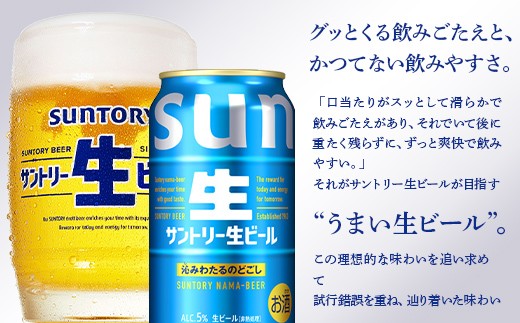 FK7-0342_サントリー生ビールとオールフリーのセット 各350ml×1ケース(24本) 熊本県 嘉島町 ビール サン生 