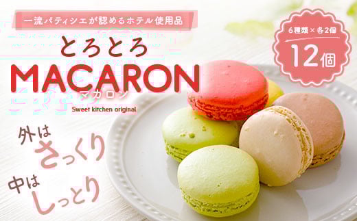 【2026年1月発送】 一流パティシエが認めるホテル使用品 お試し マカロン セット 12個（6種類×2個）冷凍 スイーツ デザート とろとろ 洋菓子 【選べる配送月】