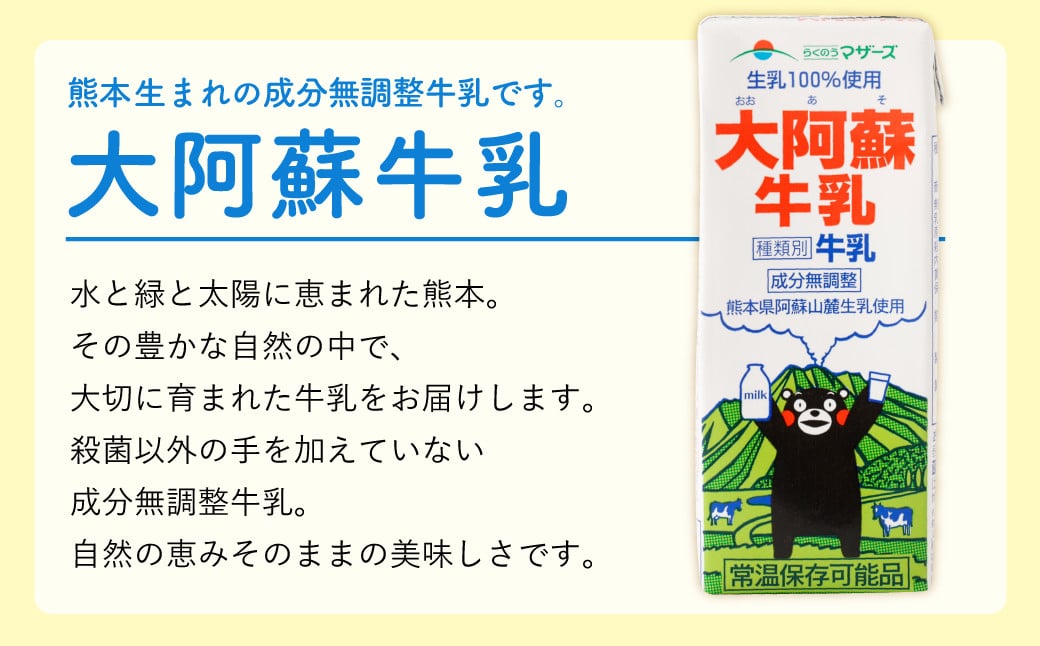 大阿蘇 牛乳 24本 200ｍl×24本 生乳 成分無調整