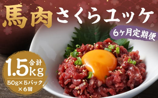 【6ヶ月定期便】 馬肉 さくら ユッケ 約250g（50g×5パック） 計約1.5kg 馬肉 赤身 馬刺し 馬刺 馬ユッケ 熊本馬刺し 小分け カット 定期便