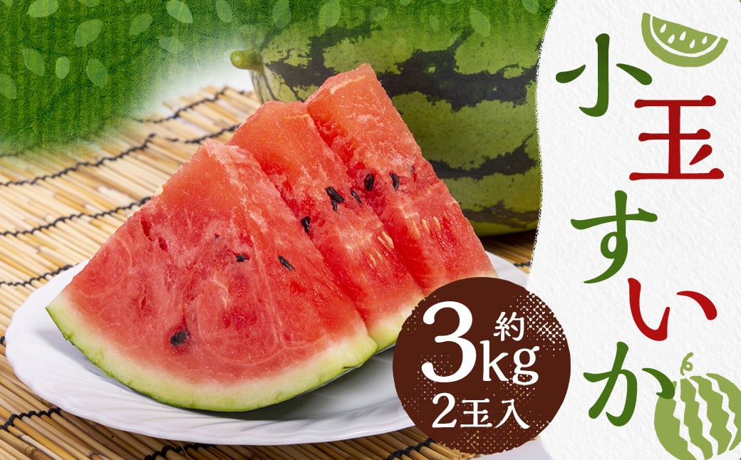 小玉 すいか 2玉入り 3Lサイズ 約3kg【2026年4月下旬～8上旬発送予定】