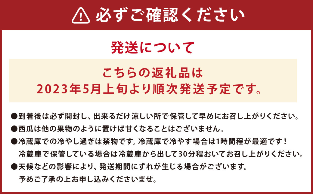 【2023年5月上旬発送開始】小玉スイカ 3Lサイズ以上 2玉入り 益城町