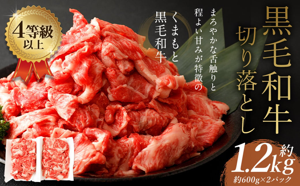 くまもと 黒毛和牛 切り落とし 約1.2kg 約600g×2パック 牛肉 和牛 肉 お肉 すき焼き 肉じゃが カレー