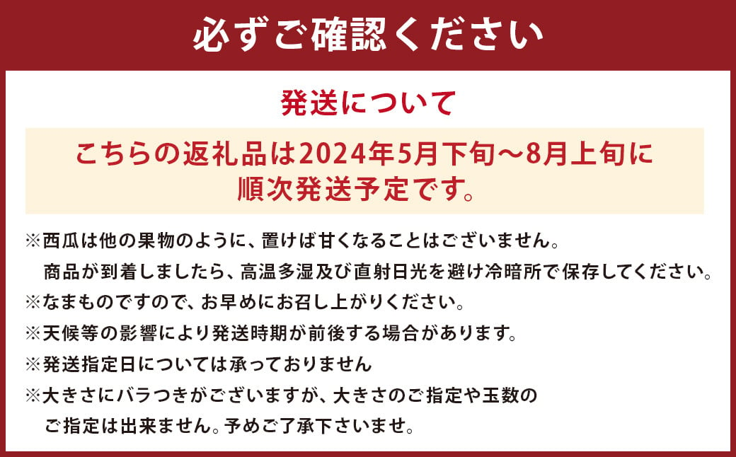 大玉 スイカ 1玉 熊本県 益城町産 約6kg以上 【2024年5月下旬-8月上旬発送予定】