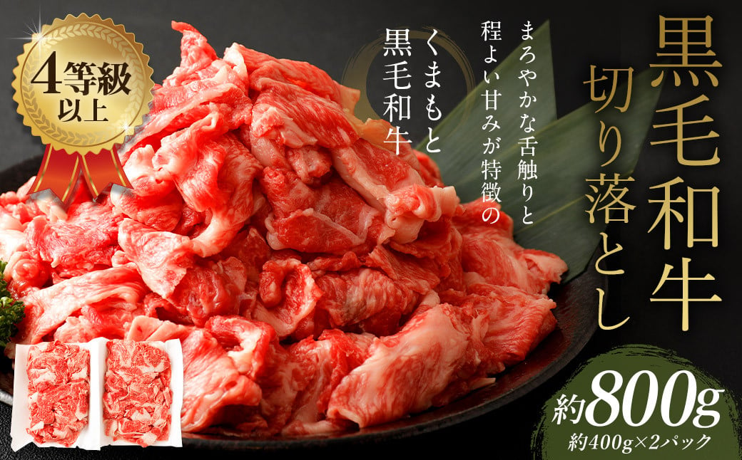 くまもと 黒毛和牛 切り落とし 約800g 約400g×2パック 牛肉 和牛 肉 お肉 使い切り 小分け すき焼き 肉じゃが カレー