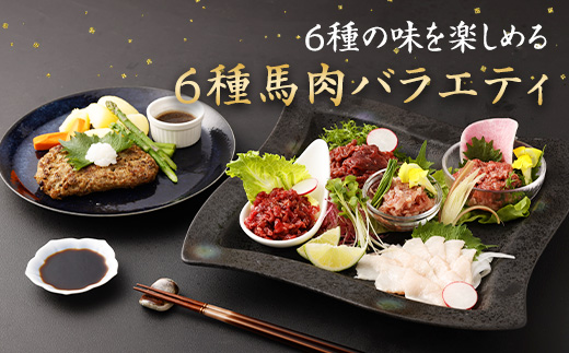 6種 馬肉 バラエティ 約520g タレ付き 馬刺し 食べ比べ