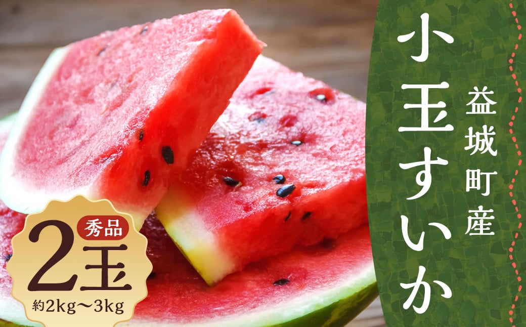 小玉すいか 秀品 2玉 約2～3kg 送料無料 スイカ すいか 益城町産 お取り寄せ お取り寄せグルメ 西瓜 フルーツ 【2026年5月下旬～7月下旬発送予定】