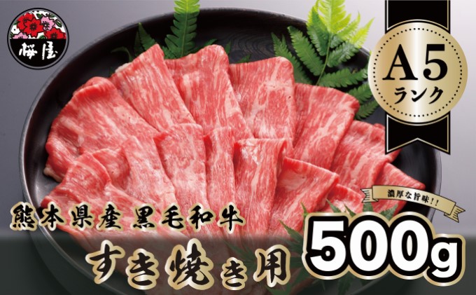 A5 ランクの熊本県産 黒毛和牛 すき焼き用 500gG-43