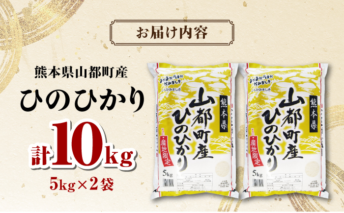 【限定数量】令和5年産 熊本県 山都町産 ひのひかり 計10kg(5kg×2) こめ 【株式会社 米久】[YDB001]