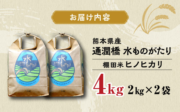 令和6年産  通潤橋 水ものがたり 棚田米 4kg (2kg×2袋) お米 白糸台地 熊本産 特別栽培米【一般社団法人 山都町観光協会】[YAB023]