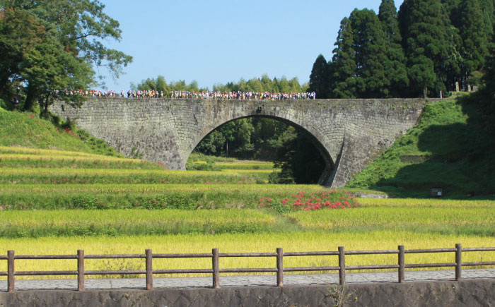 通潤橋手ぬぐい2枚セット / 手ぬぐい 手捺染 通潤橋 熊本 山都町【いわしろや】[YDK002]