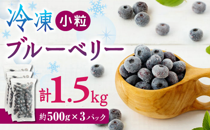 【数量限定】冷凍ブルーベリー 小粒 計1.5kg (約500g×3パック) 熊本県産 山都町産 ブルーベリー フルーツ スムージー 果物 小分け 国産【興梠農園】[YBQ004] 