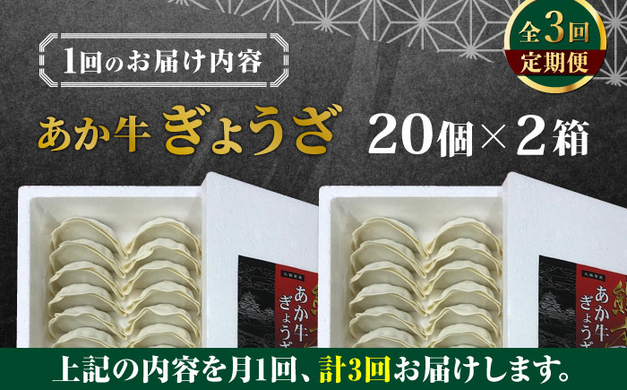 【全3回定期便】熊本県産 あか牛 ぎょうざ 計40個 ( 20個 × 2箱 ) 熊本和牛【有限会社 三協畜産】[YCG060] 30000 30,000 30000円 30,000円 3万円