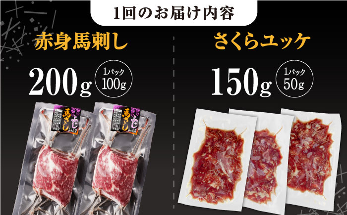 【全12回定期便】赤身馬刺し・馬肉さくらユッケ セット【五右衛門フーズ】 [YBZ054]