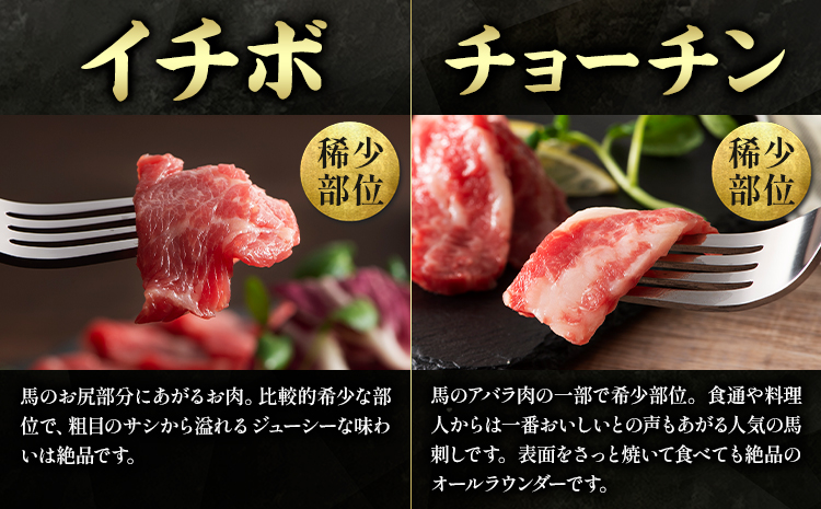 馬肉 ふじ 馬刺し バラエティー 詰合せ 約370g 道の駅竜北《60日以内に出荷予定(土日祝除く)》 熊本県 氷川町 肉 馬肉 トロ 中トロ チョーチン ユッケ バラヒモ イチボ ふじ馬刺し セット 食べ比べ