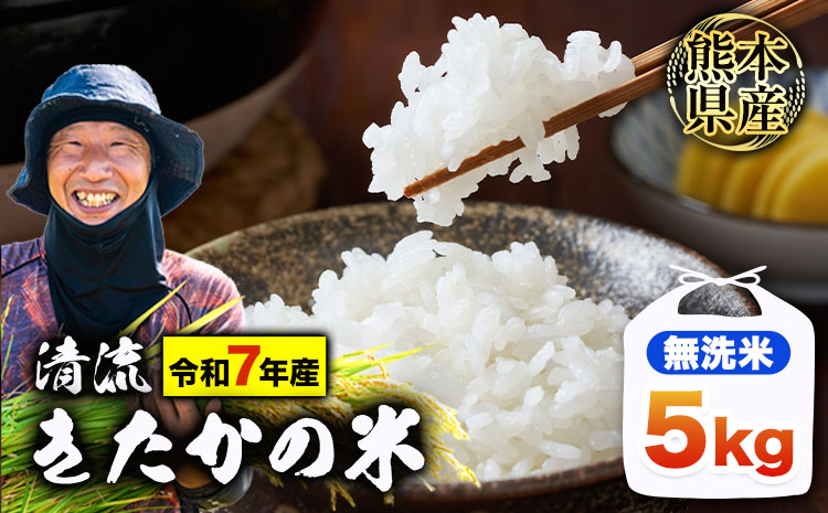 令和7年産 新米 無洗米 清流きたかの米 5kg 《1月出荷予定》熊本県産 無洗米 白米 精米 氷川町 ブランド米 お米 おこめ
