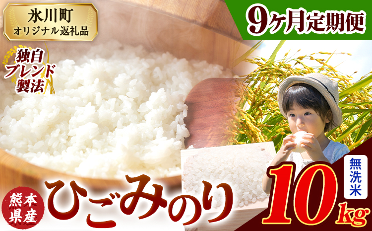 【9ヶ月定期便】ひごみのり 無洗米 熊本県産 ブレンド米 10kg   熊本県産 ふるさと納税 無洗米 精米 米 こめ ふるさとのうぜい コメ お米 おこめ《申込み翌月から発送》