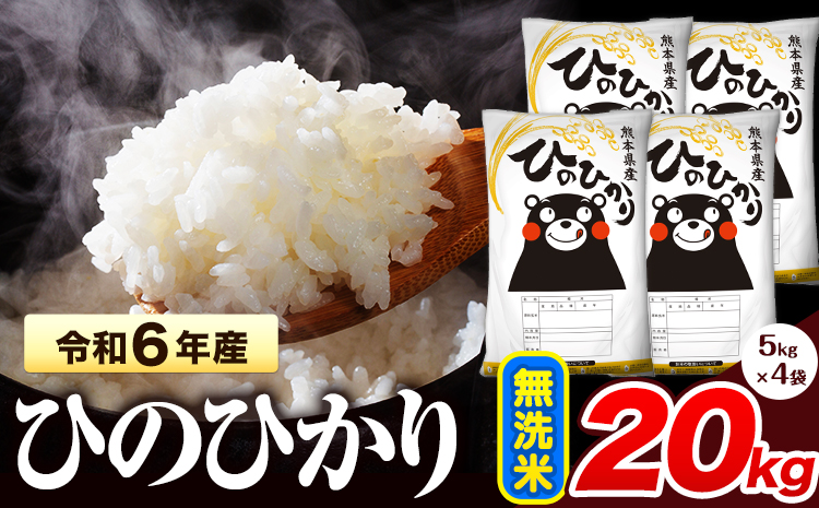 令和6年産  ひのひかり 無洗米 20kg 《7-14営業日以内に出荷予定(土日祝除く)》 熊本県産 無洗米 精米 氷川町 ひの 送料無料 ヒノヒカリ コメ 便利 ブランド米 お米 おこめ 熊本 SDGs