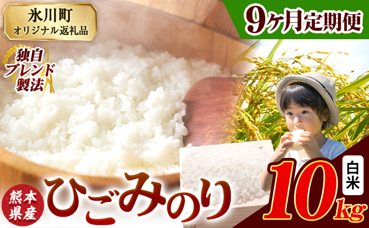 【9ヶ月定期便】ひごみのり 白米 熊本県産 ブレンド米 10kg   熊本県産 ふるさと納税 白米 精米 米 こめ ふるさとのうぜい コメ お米 おこめ《申込み翌月から発送》