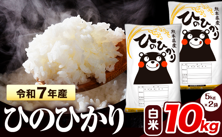 令和7年産  ひのひかり 白米 10kg 《7-14日以内に出荷予定(土日祝除く)》 熊本県産 白米 精米 氷川町 ひの 送料無料 ヒノヒカリ コメ 便利 ブランド米 お米 おこめ 熊本 SDGs