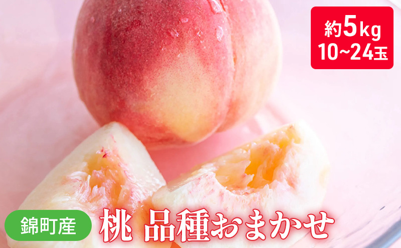 桃 品種 おまかせ 約5kg 10～24玉入り 錦町産 もも モモ 果物 くだもの フルーツ デザート ※配送不可：離島