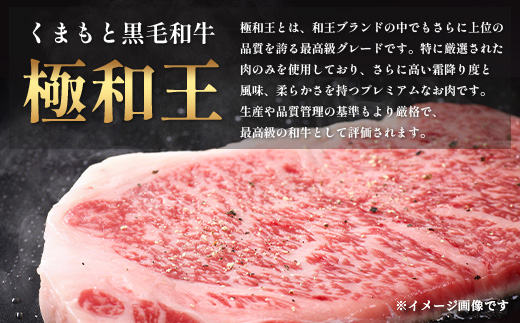 《12月終了》《R8.2・3月発送 限定 増量 》 【極 和王】 くまもと黒毛和牛 和王 サーロインステーキ 330g×2 + 黒毛和牛ミンチ300g (計960g) ブランド牛 最高級グレード 極み 上質 旨味 サーロイン ステーキ 冷凍 熊本県 113-0531