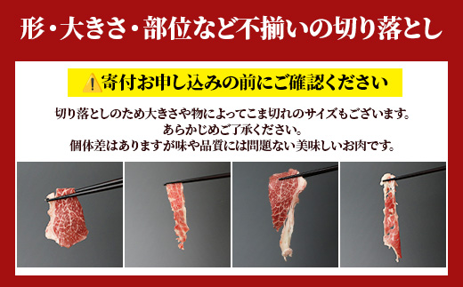 【定期便3回】熊本あか牛 切り落とし 500g × 3回  国産 ブランド牛 肉 冷凍 熊本 熊本県産 あか牛 赤牛 定期配送 定期便 切り落とし 041-0144