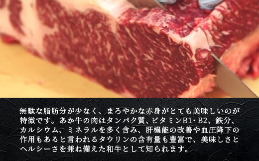 熊本県産 あか牛 【 ランプステーキ 150g×2枚 計300g 】 本番 熊本 あか牛 赤身 和牛 牛肉 ステーキ 記念日 ご馳走 冷凍 牛肉 ランプ 褐毛和種 牛肉 肉 046-0242