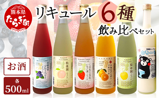 常楽酒造 リキュール 6種 飲み比べ セット ≪ ブルーベリー いちご 桃 デコポン 梨 ヨーグルト ≫ フルーツ リキュール お酒 スイート 女性 人気 ギフト 贈り物 プレゼント 063-0690