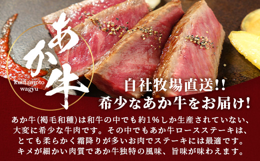 【年内お届け】熊本県産 あか牛 ロース ステーキ 200g×3枚 【合計600g 】 ※12月18日～28日発送※ 赤身 和牛 牛肉 肉 年内発送 年内配送 クリスマス