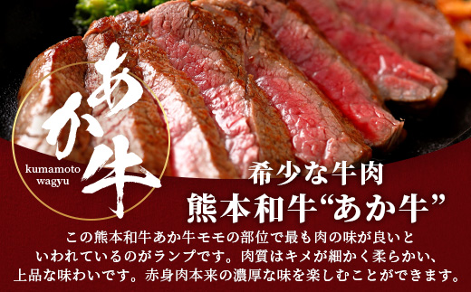 熊本県産 あか牛 【 ランプステーキ 150g×2枚 計300g 】 本番 熊本 あか牛 赤身 和牛 牛肉 ステーキ 記念日 ご馳走 冷凍 牛肉 ランプ 褐毛和種 牛肉 肉 046-0242