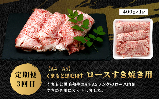 【定期便3回】くまもと黒毛和牛 家族でお楽しみ定期便 《 ロース すき焼き 焼肉 ハンバーグ10個 》【合計2.3kg】ブランド牛 国産 牛肉 冷凍 熊本県 113-0522