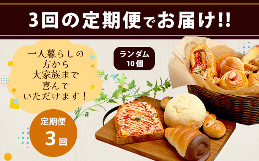 【定期便 年3回】訳あり お試し パンセット 10個 パン 冷凍パン おやつ 朝食 食べ比べ 食パン 菓子パン 惣菜パン 人気 定期便 112-0504