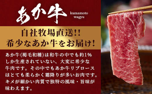 【年内お届け】熊本県産 あか牛 【 リブロース スライス 800g (400g×2) 】※12月18日～28日発送※ 赤身 牛肉  年内発送 年内配送 クリスマス