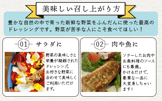 野菜で野菜を食べる ドレッシング 3本 Eセット ＜焼き玉葱/ニンジン/黒胡椒＞ サラダ や 肉料理 にも 詰め合わせ 熊本県 多良木町 調味料 024-0637