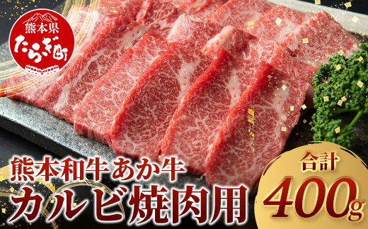 熊本県産 あか牛 【 カルビ 焼肉用 400g 】熊本県 あか牛 かるび 焼肉 焼き肉 BBQ アウトドア 牛肉 赤身 和牛 褐毛和種 046-0457