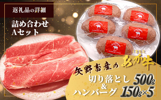 くまもとあか牛詰合せA 《 切り落とし ・ ハンバーグ 》 計1.25kg あか牛 牛肉 切り落とし ハンバーグ ブランド牛 国産 スライス 詰め合わせ セット 105-0506