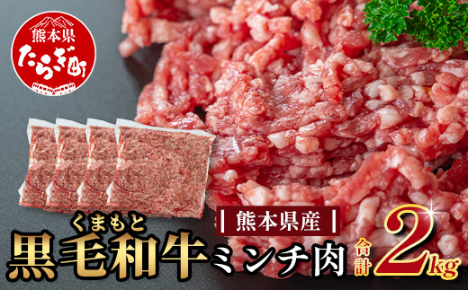 【大容量】熊本県産 黒毛和牛 ミンチ 2kg ( 500g ×4 ) 本場 熊本県 黒毛 和牛 ブランド 牛 肉 上質 くまもと 113-0505