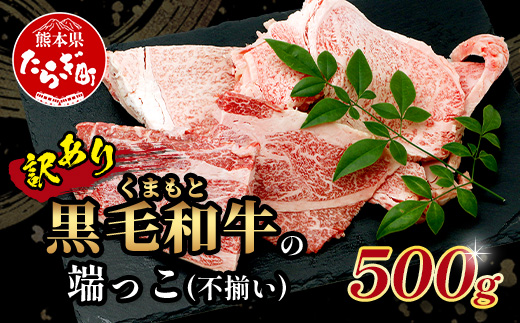 年内お届け【訳あり】くまもと黒毛和牛 の 端っこ (不揃い) 切り落とし 切れ端 500g ※12月18日～28日発送※ 本場 熊本県 ブランド 牛 黒毛 和牛 上質 国産 牛肉 熊本県