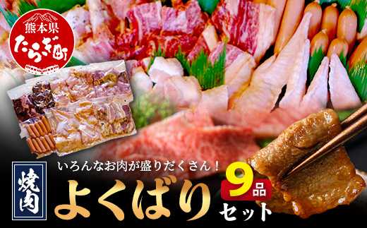 【数量限定】 村上精肉店の 焼肉 よくばりセット 1.6kg+手羽先5本  【 9品 味付き 焼くだけ 】 牛カルビ ハラミ 豚バラ タン トントロ 鶏せせり 鶏もも 手羽先 ウインナー 焼き肉 BBQ アウトドア キャンプ 021-0667