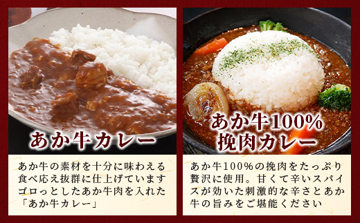 熊本和牛 あか牛 お土産品 セット≪あか牛カレー180g、あか牛100％挽肉カレー220g、あか牛しぐれ煮100g、あか牛肉みそ140g≫ あか牛 牛肉 肉 熊本産 国産牛 和牛 旨味 カレー 味噌 熊本県 046-0648