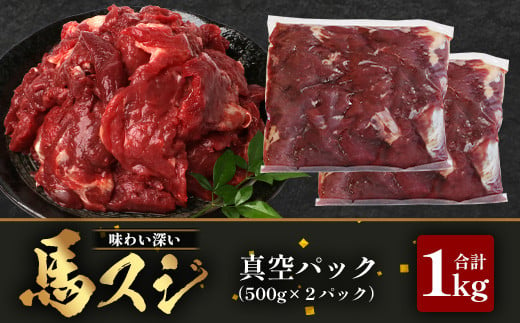 【年内お届け】熊本県 馬スジ 1㎏（500g×2）※12月18日～28日発送※【 馬肉 すじ肉 大容量 本場 熊本県 馬 赤身 煮込み カレー シチュー 冷凍 真空 熊本 肥育 ヘルシー 赤身 肉 高栄養 肉 】 041-0149