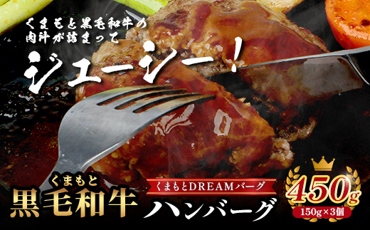 《R7.5・6・7月発送 限定 増量 》 くまもと黒毛和牛 切り落とし 1kg + DREAMバーグ 150g×3個 【合計1450g】 切り落とし 1キロ + 牛肉 100％ 国産 生 ハンバーグ ブランド牛 上質 和牛 霜降り お得 限定品 惣菜 冷凍 熊本県 113-0530