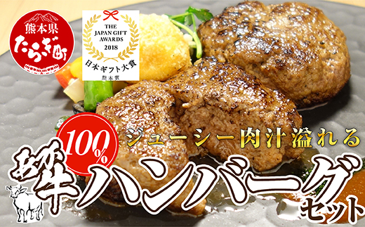 あか牛 100％ ハンバーグ 120g×6個 あか牛のたれ200ml セット 046-0455