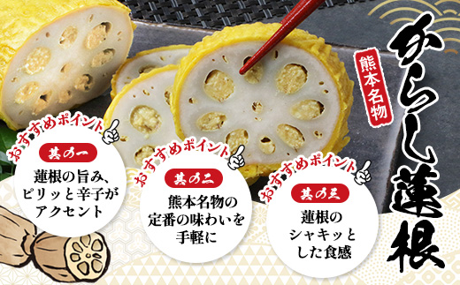 【熊本名物】あらたけの からし蓮根 3本セット (約200g×3本) 辛子 レンコン れんこん 熊本県 特産 名産品 ピリ辛 滋養 多良木町 老舗 あらたけ蒲鉾店 102-0504