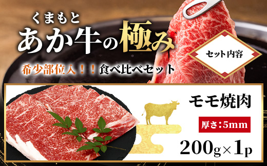 極みあか牛・希少部位入 食べ比べセット 【1kg】 モモ カタ トウガラシ バラ 焼肉 しゃぶしゃぶ すき焼き 熊本 あか牛 牛肉 赤身 和牛 国産 1キロ 033-0505